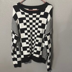 Black and White Checkered Sweater